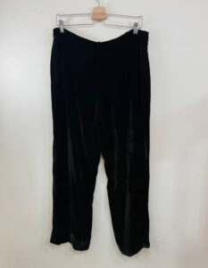Hobbs Womens Black Silk Velvet High Rise 12” Wide Leg Trousers UK 14 W35 L29.5 - Image 8