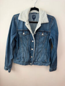 Gap Denim Sherpa Button Trucker Fitted Jacket Blue — photo 4 of 14