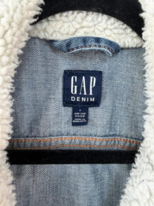Gap Denim Sherpa Button Trucker Fitted Jacket Blue — photo 6 of 14