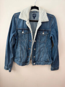 Gap Denim Sherpa Button Trucker Fitted Jacket Blue — photo 8 of 14