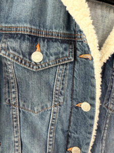 Gap Denim Sherpa Button Trucker Fitted Jacket Blue — photo 9 of 14