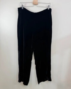 Hobbs Womens Black Silk Velvet High Rise 12” Wide Leg Trousers UK 14 W35 L29.5 - Image 9