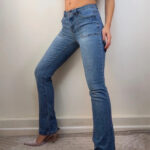 WallFlower Womens Low rise 8.5” Bootcut Flared Jeans W27 L30 UK8 stitch pocket