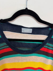 Wallis Linen Cotton Green Rainbow Stripe Oversized Asymmetrical Top XL — photo 8 of 8