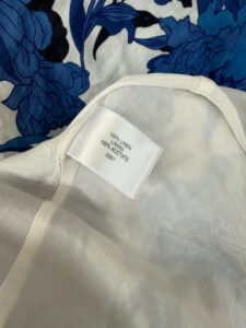 CC Vintage Blue White Floral 100% Linen Maxi Flare Skirt UK14 W32 Cottagecore Soft girl - Image 8