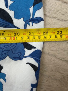 CC Vintage Blue White Floral 100% Linen Maxi Flare Skirt UK14 W32 Cottagecore Soft girl - Image 14
