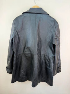 New York & Company Men's Leather Glossy Black Belted Midi Trench Coat XL — photo 6 of 15