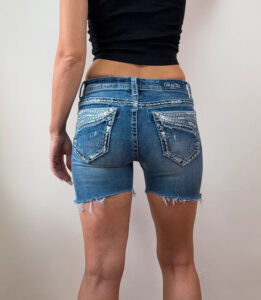 Grace in LA womens Embroidered Bermuda low Shorts jeans