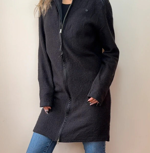 G-Star RAW unisex Long Vest Knit Wool Coatigan Black M UK 10-12 zip cardigan