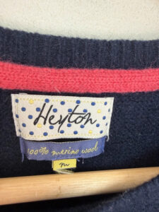 Heyton Womens Pure 100% Merino Wool Striped Crewneck Fitted Jumper UK 8–10 - Image 5