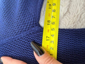 M&S womens Navy Open Knit Crochet V-Neck Long sleeve Top — photo 9 of 11