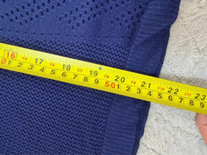 M&S womens Navy Open Knit Crochet V-Neck Long sleeve Top — photo 10 of 11
