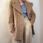 Calw Womens 100% Pure Camel Hair Virgin Wool Midi Coat UK12/M Tan Chunky Jacket