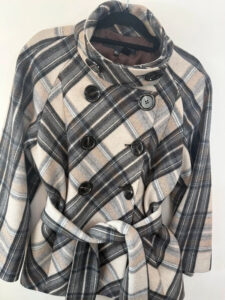Zara Women's Wool Plaid Belted Jacket Brown Tartan Coat — photo 9 of 15