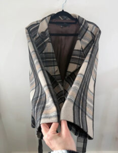Zara Women's Wool Plaid Belted Jacket Brown Tartan Coat — photo 11 of 15