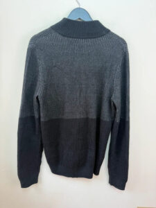 Jack & Jones Men's Black Ribbed Zip Chunky Cardigan High Neck Jumper M Casual — photo 3 of 11