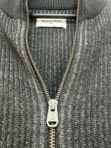 Jack & Jones Men's Black Ribbed Zip Chunky Cardigan High Neck Jumper M Casual — photo 8 of 11