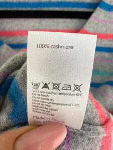 Label on a John Lewis piece, UK 16