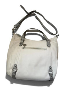 Coach F17566 Alexandra White Pebbled Leather Hobo Shoulder Oversized Hand Bag - Image 7