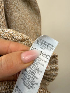 Vintage St Michael Silk Cotton Beige Chunky Knit Button Cardigan Jacket — photo 8 of 8