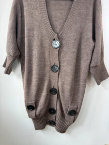 Benetton Women's Alpaca Wool Oversized Slouchy Button Cardigan Brown — photo 5 of 8