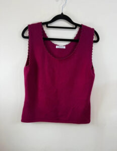 Denock Designs Women's Purple 100% cashmere Beaded Knit Fitted Tank Top — photo 3 of 8
