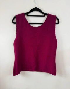 Denock Designs Women's Purple 100% cashmere Beaded Knit Fitted Tank Top — photo 4 of 8