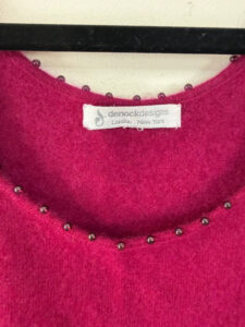Denock Designs Women's Purple 100% cashmere Beaded Knit Fitted Tank Top — photo 5 of 8