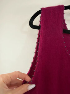 Denock Designs Women's Purple 100% cashmere Beaded Knit Fitted Tank Top — photo 6 of 8