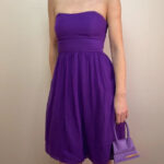 Coast Womens 100% Silk Purple Strapless Prom Cocktail Mini Dress UK8/S wedding