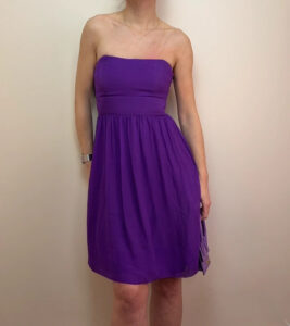Coast Women's 100% Silk Purple Strapless Prom Cocktail Mini Dress — photo 2 of 11