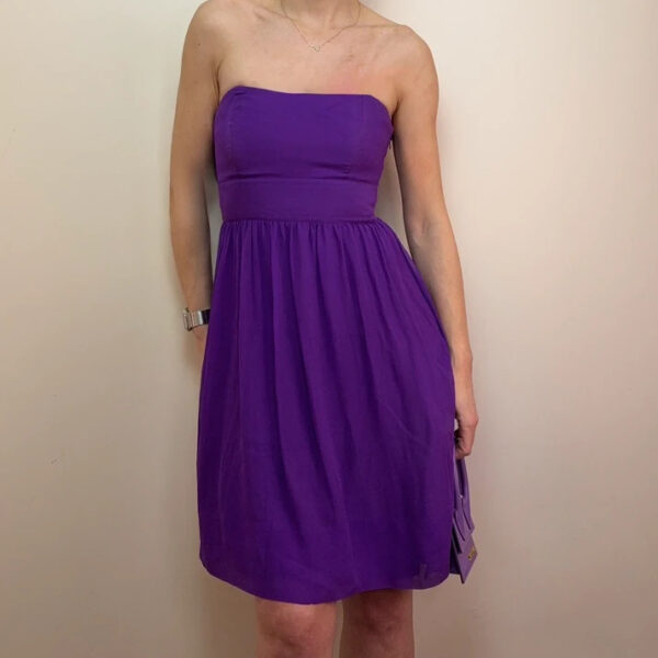 Coast Womens 100% Silk Purple Strapless Prom Cocktail Mini Dress UK8/S wedding