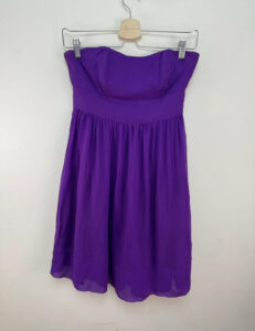 Coast Women's 100% Silk Purple Strapless Prom Cocktail Mini Dress — photo 4 of 11