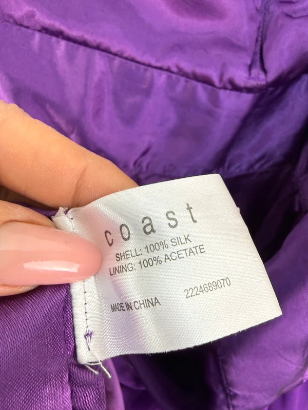 Coast label: 100% silk, made in China