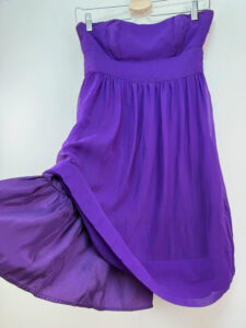 Coast Women's 100% Silk Purple Strapless Prom Cocktail Mini Dress — photo 10 of 11