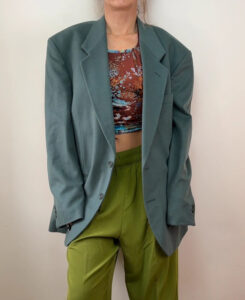 Principles Men Vintage Cashmere Wool Blazer Sage Green Oversized Jacket 42R L-XL — photo 3 of 12