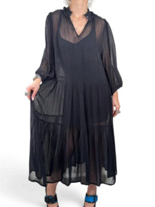 Part Two Women's Black Sheer Dobby Maxi Dress — photo 2 of 10