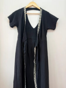 Cotton Wrap Maxi v-neck Dress Black Open Back Boho Festival — photo 5 of 12