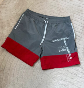 Karl Lagerfeld mens Beachwear Logo Board Shorts Grey Red Swim bermudas UK L — photo 2 of 10