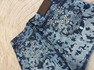 Cavalli womens custom studded micro shorts jeans W31 uk8-10 rhinestone mcbling - Image 7