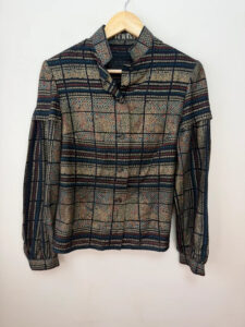 Jewels Vintage womens Pure Wool Geometric Button Shirt Blouse UK8-10 90s retro - Image 3