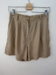 Women's Linen Waistcoat & Shorts Co-Ord Set Beige — photo 8 of 15