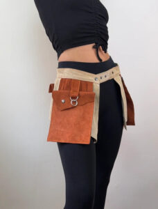 Custom womens Suede leather Utility Belt Festival Pocket Waist Bag Adjustable — photo 2 of 15