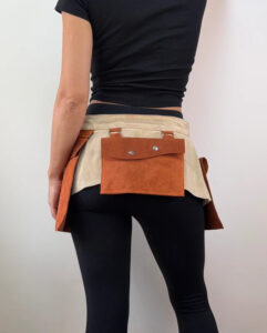Custom womens Suede leather Utility Belt Festival Pocket Waist Bag Adjustable — photo 3 of 15