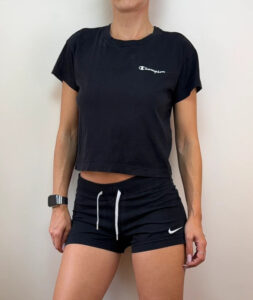 Champion womens Black Cropped T-Shirt