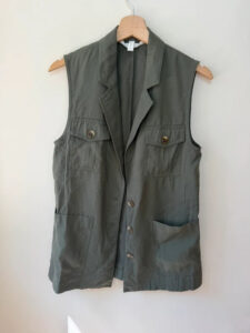 H&M womens Khaki Utility Safari Waistcoat Vest Sleeveless Jacket XS-S — photo 2 of 10