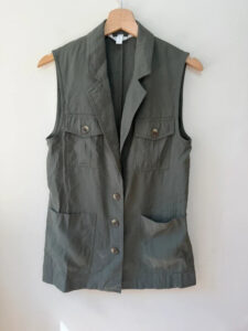 H&M womens Khaki Utility Safari Waistcoat Vest Sleeveless Jacket XS-S — photo 6 of 10