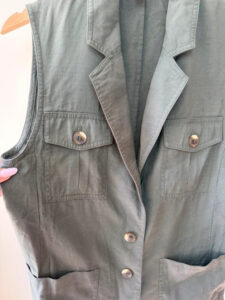 H&M womens Khaki Utility Safari Waistcoat Vest Sleeveless Jacket XS-S — photo 7 of 10