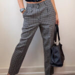 Gardeur Pure 100% New Wool Check High Rise 11.5” W29L26 UK8-10 Plaid Tapered Straigh Leg