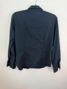 x Gerry Weber womens Ruffle Trim Fitted button Shirt Black Blouse UK14 top cami - Image 4